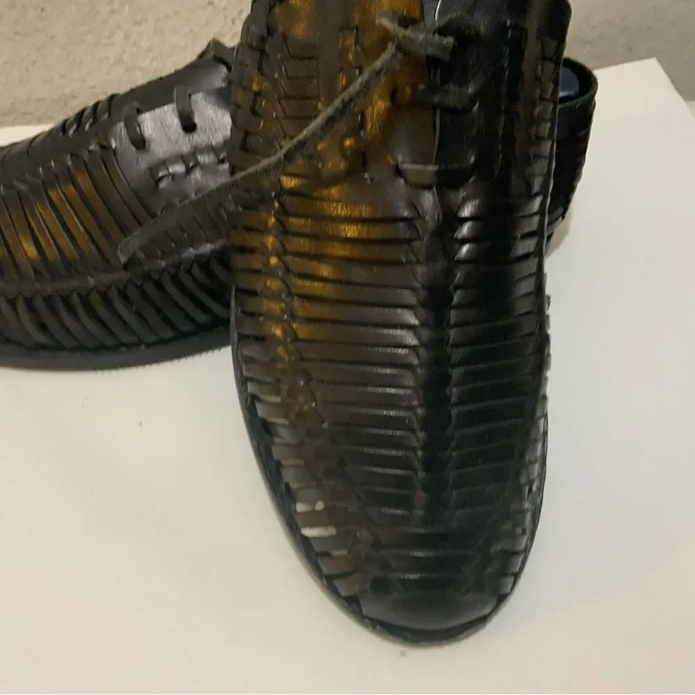 Steve Madden Men's Woven Leather Slip On Loafer black Size 12M soft soles